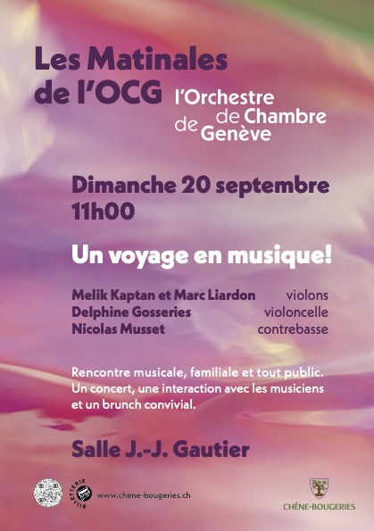 Concert de l'orchestre des Trois-Chêne à la salle des fêtes de Thônex le 17 juin 2025 à 20h30. Entrée libre.